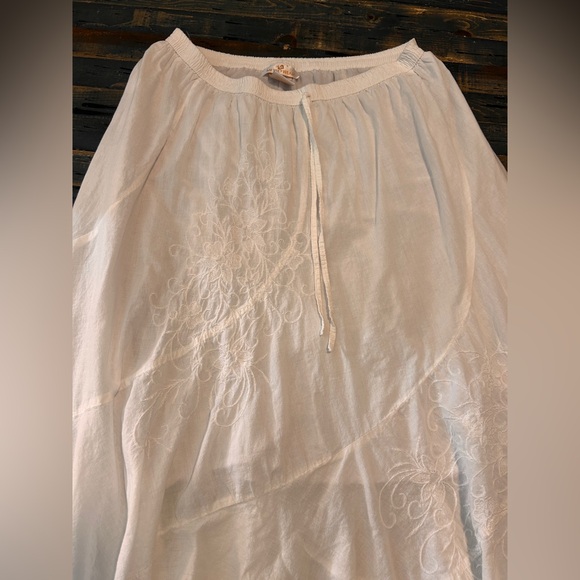 White Maxi Skirt 1X Plus Size Flowy Beachy Fall Western - Picture 6 of 6